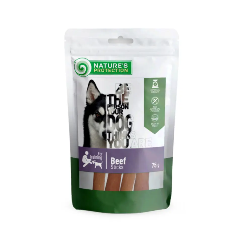 NATURES PROTECTION Sticks, XS-XL, Vită, cutie recompense câini, 75g