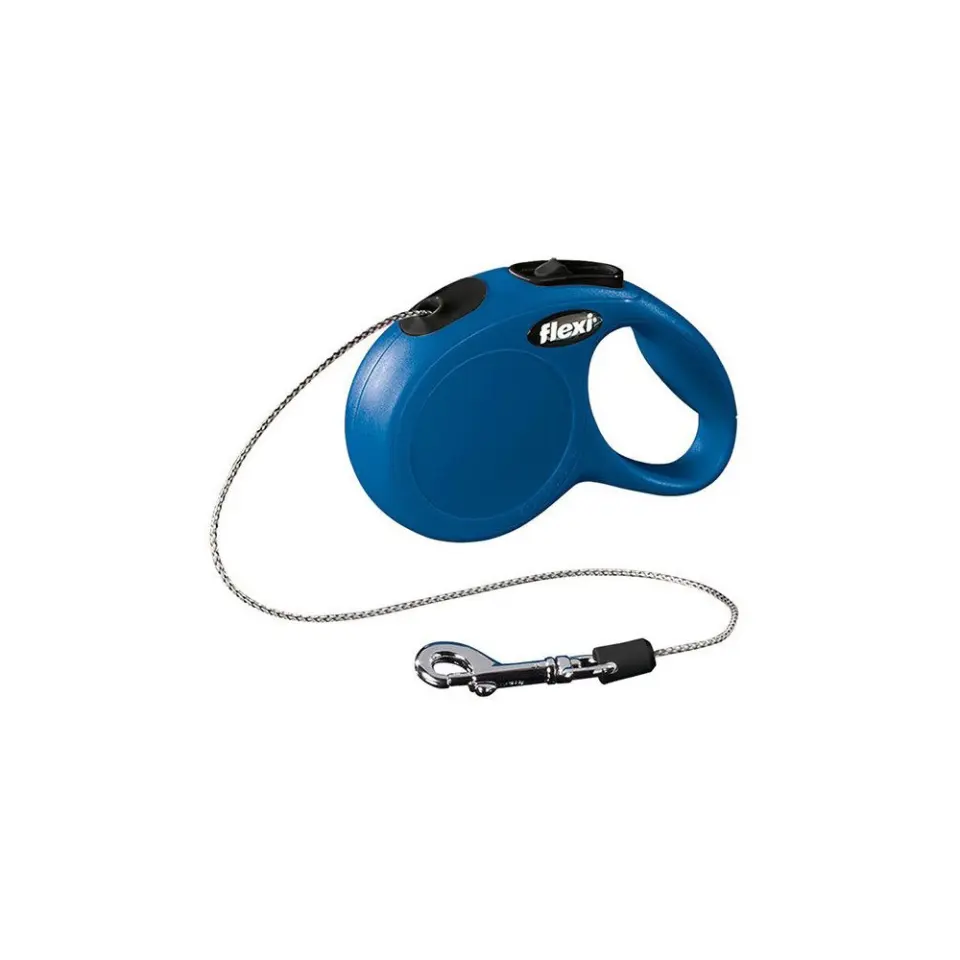 Lesa retractabila Flexi, albastra, pentru caini cu greutate de pana la 8 kg, lungime 3 m