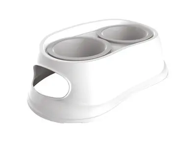 Castron dublu din plastic, pentru caini, M-PETS, 2 x 350 ml