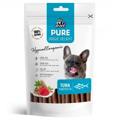 Recompnese pentru caini, Pet s Dessert Tuna Monoprotein Hypoallergenic 0.80 Gr