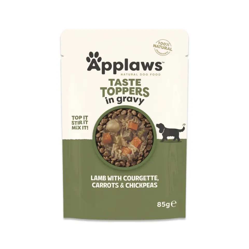 APPLAWS Taste Toppers, XS-XL, Miel și Zucchini, plic hrană umedă fără cereale câini, (în sos), 85g