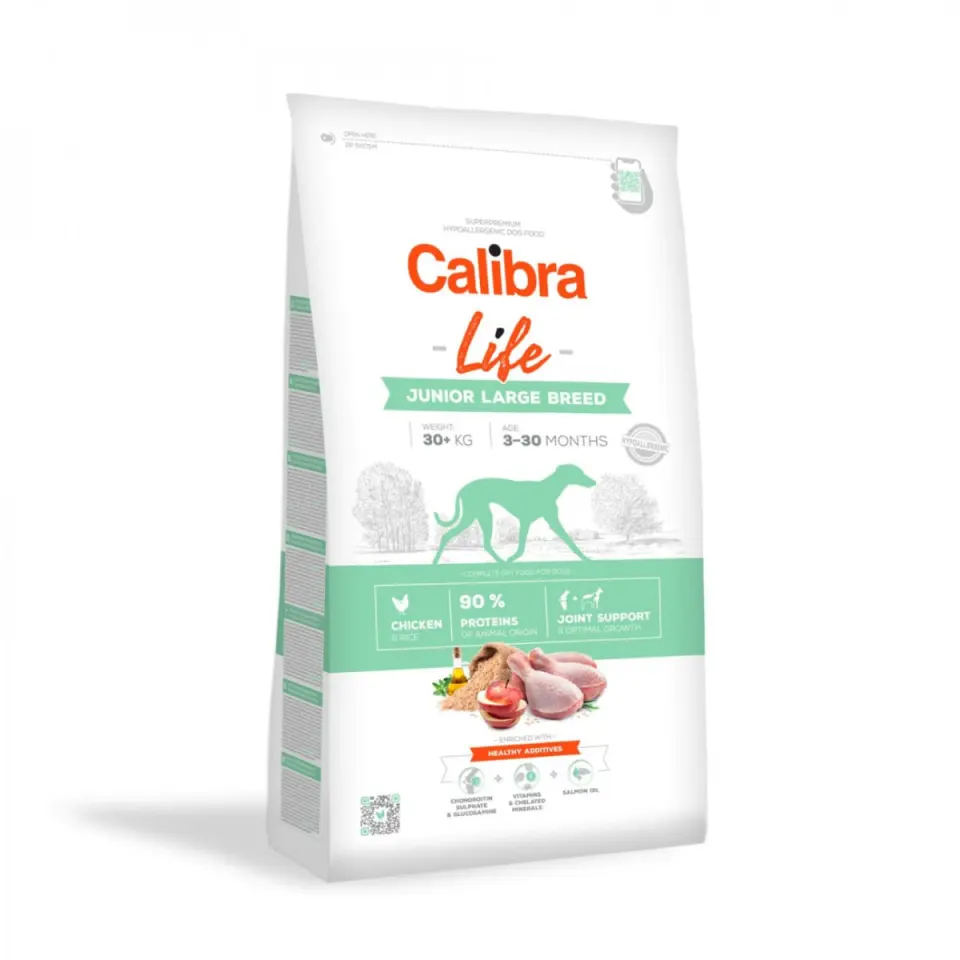 CALIBRA Life Junior Large Breed, L-XL, Pui, hrană uscată câini junior, 12kg