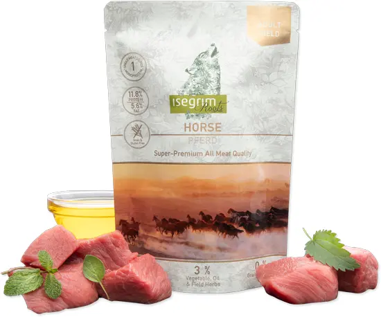 Pouch Isegrim Dog Adult Monoprotein cu Carne de Cal 410 Gr