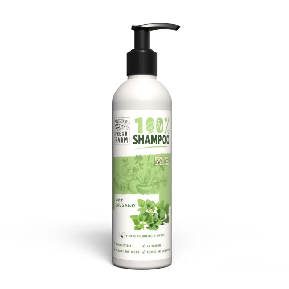 FRESH FARM Oregano, XS-XL, șampon câini, antibacterian / antifungic, flacon, 250ml