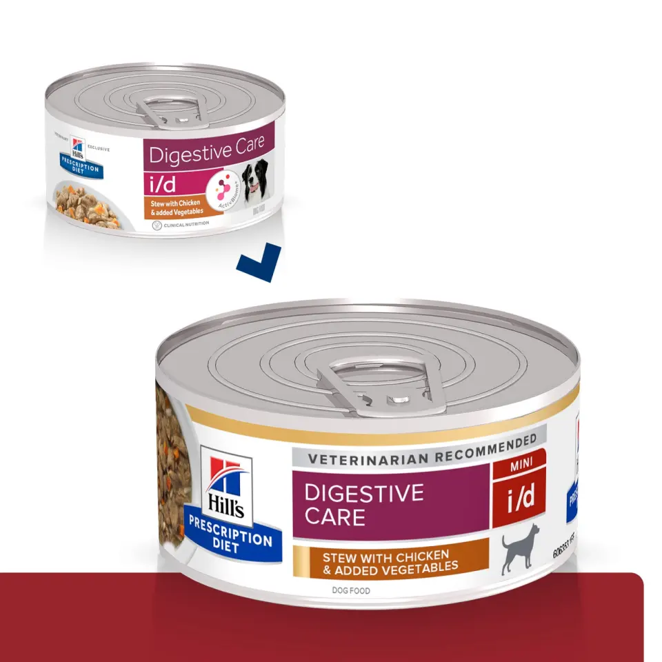 HILL'S Prescription Diet i/d Digestive Care, Pui cu Legume, dietă veterinară câini, conservă hrană umedă, sensibilități digestive