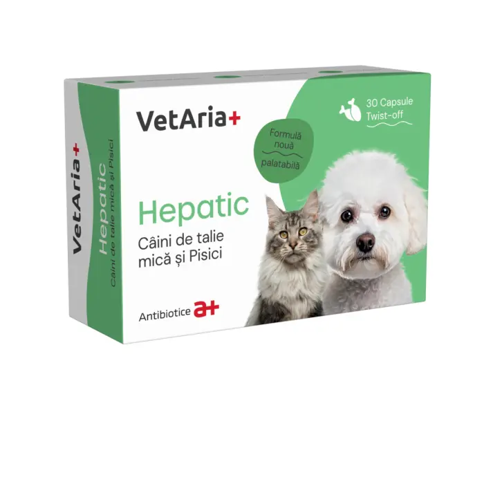 Suplimente VetAria+ Hepatic 30 capsule
