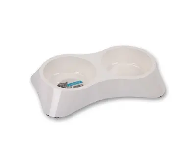 Castron dublu din melamina, pentru caini, M-PETS, 2 x 800 ml