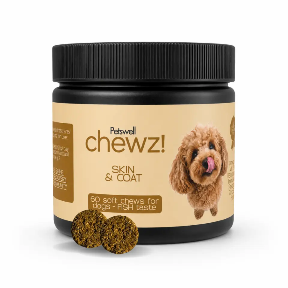 Petswell chewz! Skin & Coat, 60 comprimate masticabile