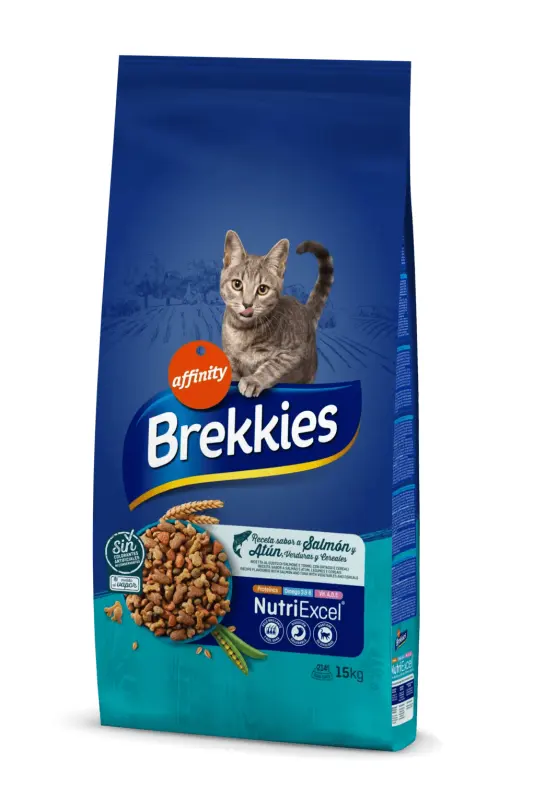 Hrana uscata pisici, Brekkies NutriExcel Cat Somon & Ton, 15 kg