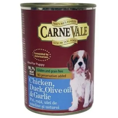 Carnevale Dog Conserva Junior Pui/Rata/Usturoi/Ulei Masline 400 g