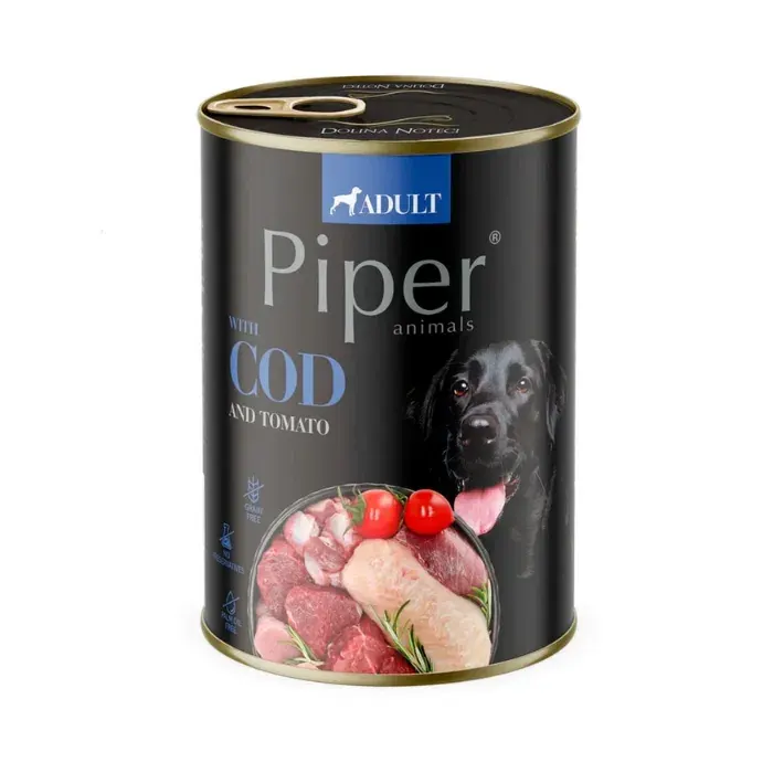 Conserva pentru caini Piper Adult cu cod tomate 400 gr