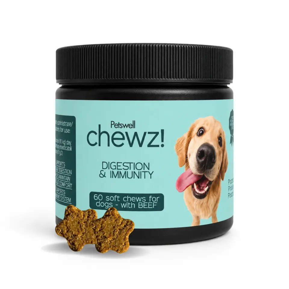 Petswell chewz! Digestion & Immunity, 60 comprimate masticabile
