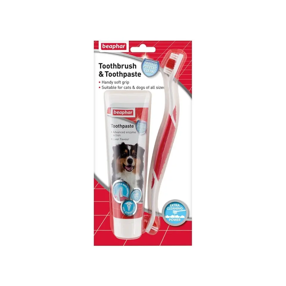 Beaphar Dental Kit Caini/ Pisici, Pasta + Periuta, 100 g