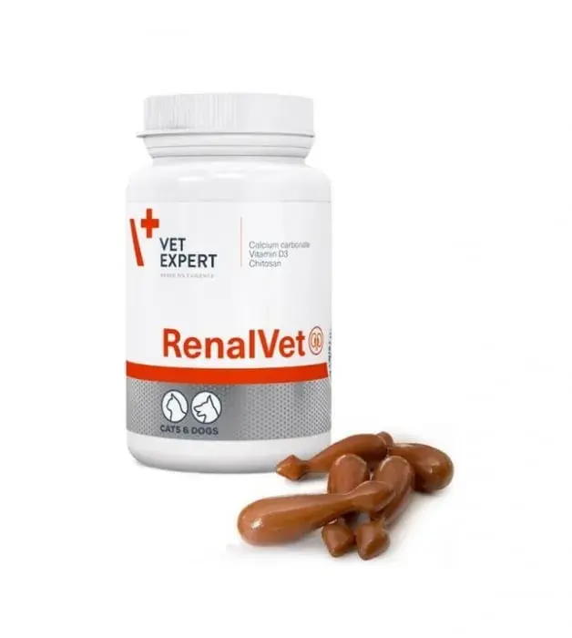 Supliment pentru caini pisici RenalVet Twist Off 60 caps flacon