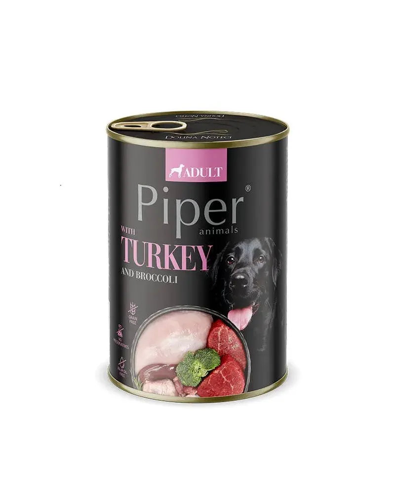 Conserva pentru caini Piper Adult cu curcan broccoli 400 gr