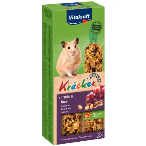 Baton pentru hamsteri Vitakraft Kracker cu nuci 112 g