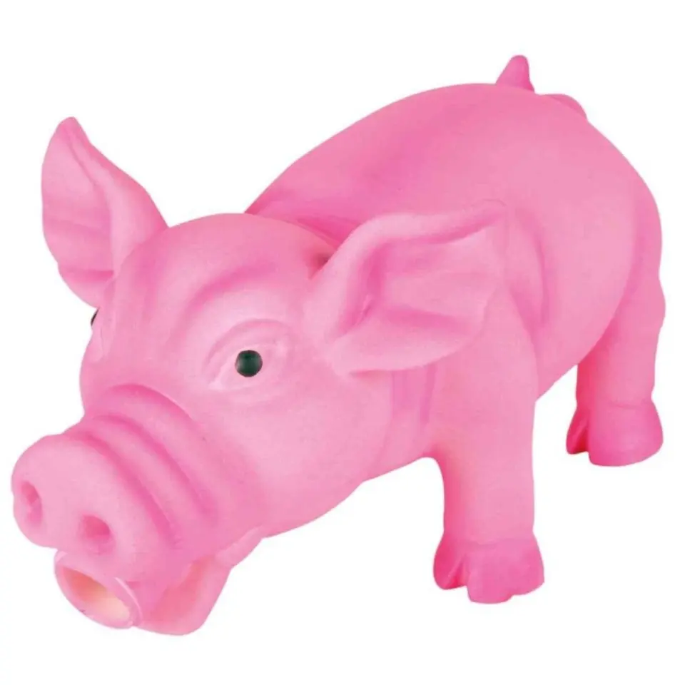 Jucarie Porc Latex cu Sunet, Roz, 17 cm