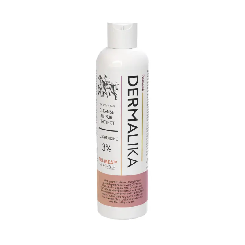 Petswell Sampon cu Clorhexidina DERMALIKA 3% CHDG, 250 ml