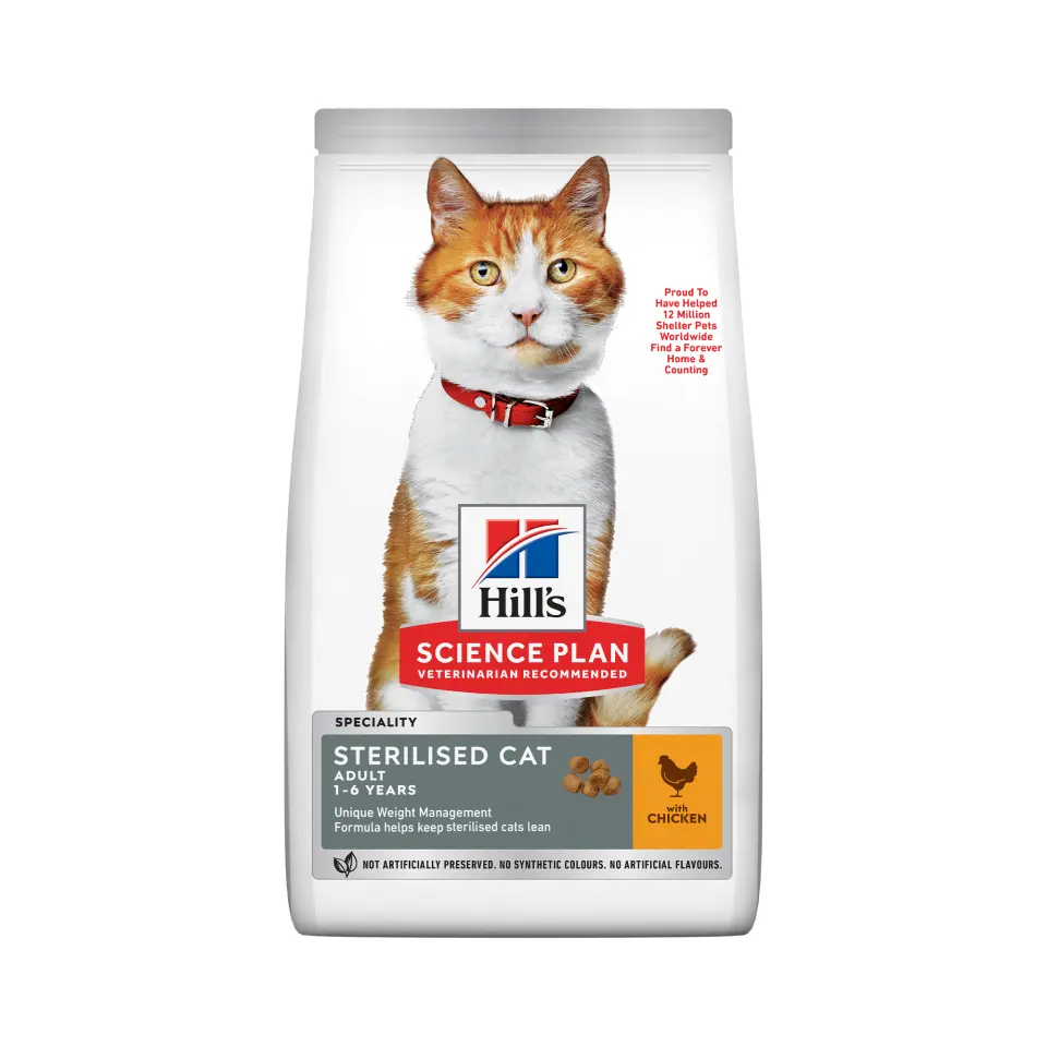 Hrana uscata pisici, Hill's Science Plan Feline Adult Sterilised Chicken, 3 kg
