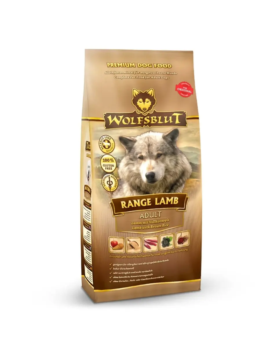 Hrana uscata pentru caini Wolfsblut Range Adult cu miel 12,5 kg