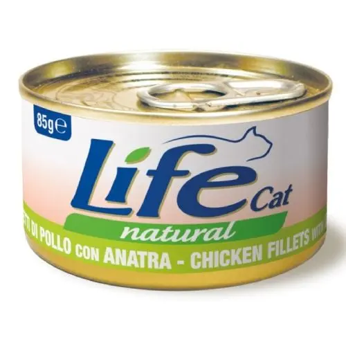Hrana Umeda Pisici, Life Cat, File de Pui & Rata, 85 g