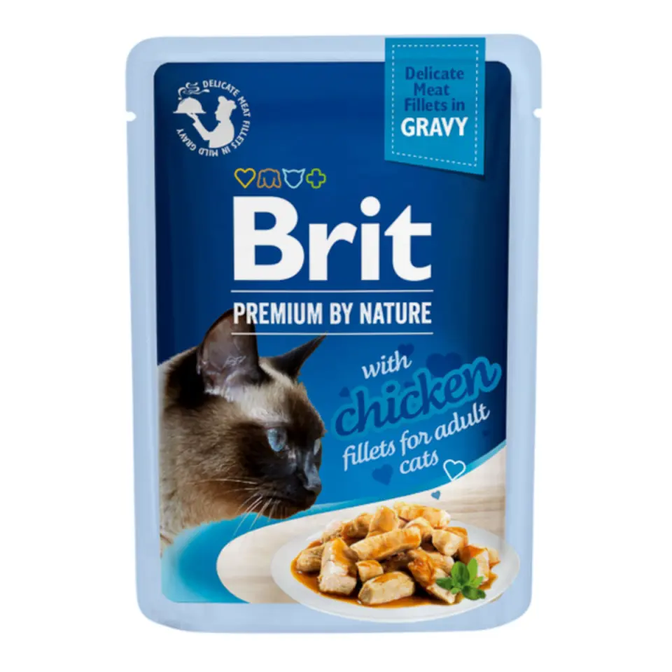 BRIT Premium by Nature Delicate File, Pui, plic hrană umedă pisici, (în sos), 85g