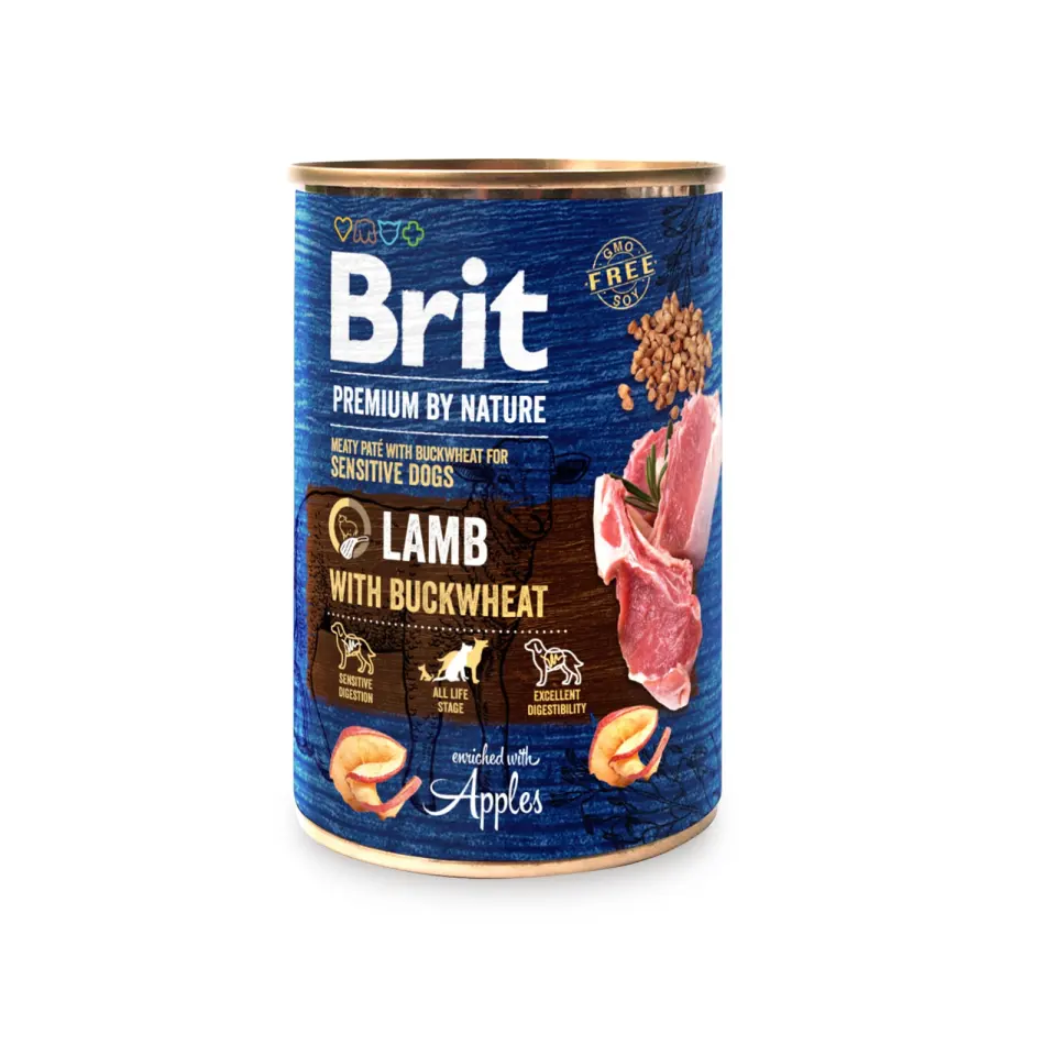 BRIT Premium By Nature, Miel cu Hrișcă, conservă hrană umedă fără cereale câini, (pate), 400g