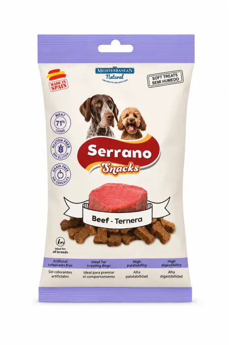 Recompense pentru caini Serrano Snacks cu vita 100 gr