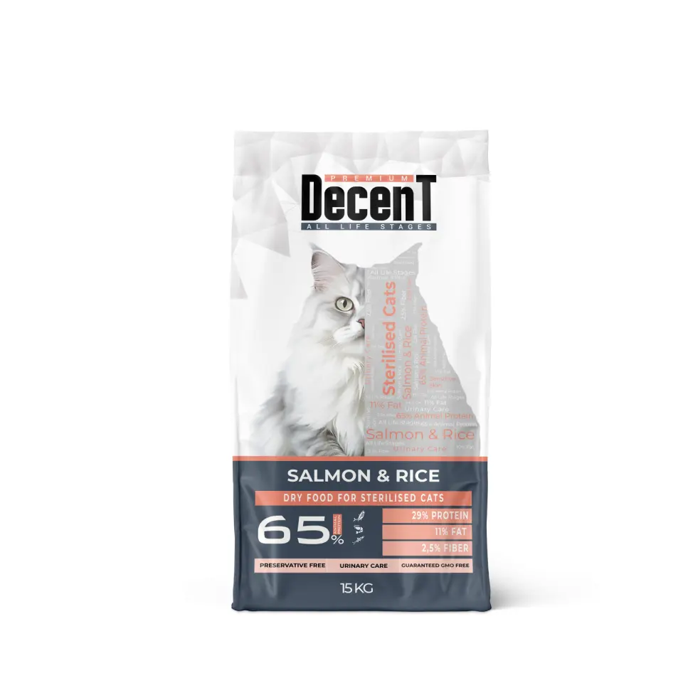 Hrana uscata pentru pisici sterilizate, Decent Urinary Care, cu somon si orez, 15 kg