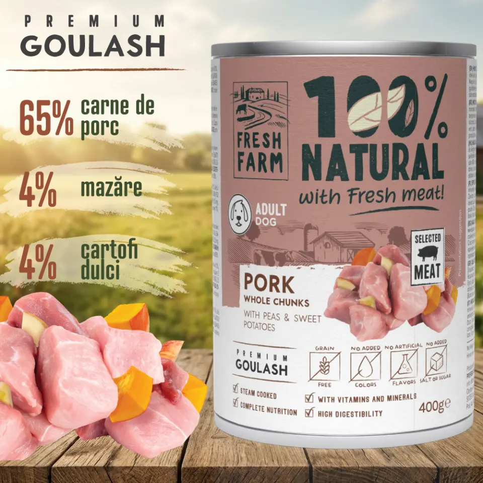 Fresh Farm Goulash with pork, peas and sweet potato 400 gr