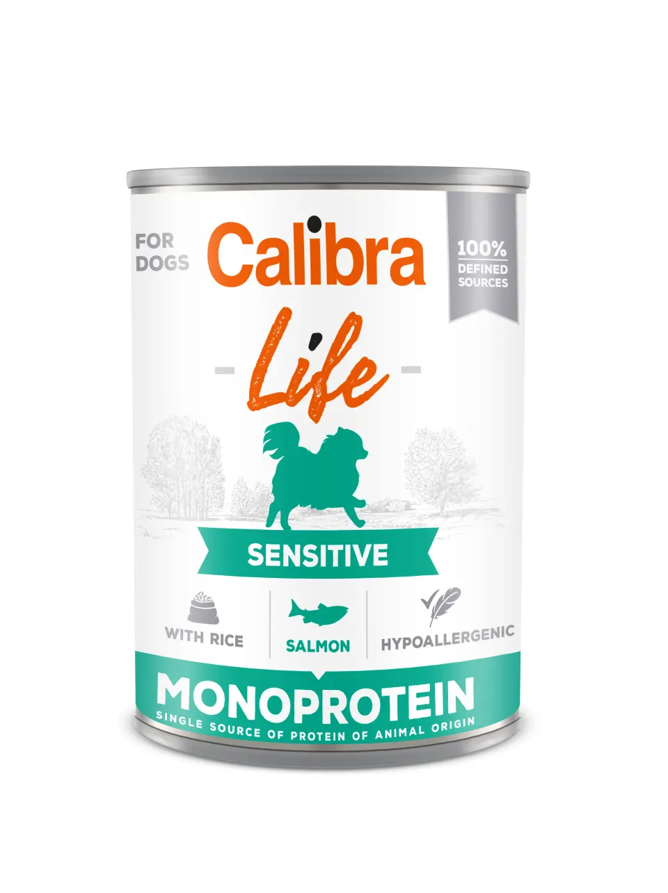 Hrana umeda caini, Calibra Dog Life Sensitive Salmon with Rice, 400 g
