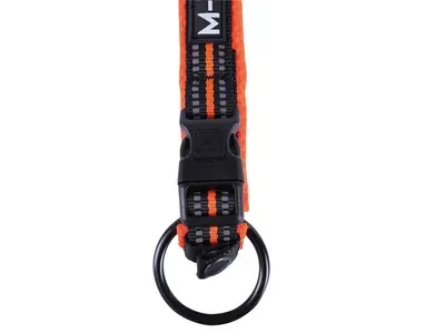 Zgarda caini, portocalie si neagra, cu captuseala moale, reglabila, 30-40 cm x 2 cm