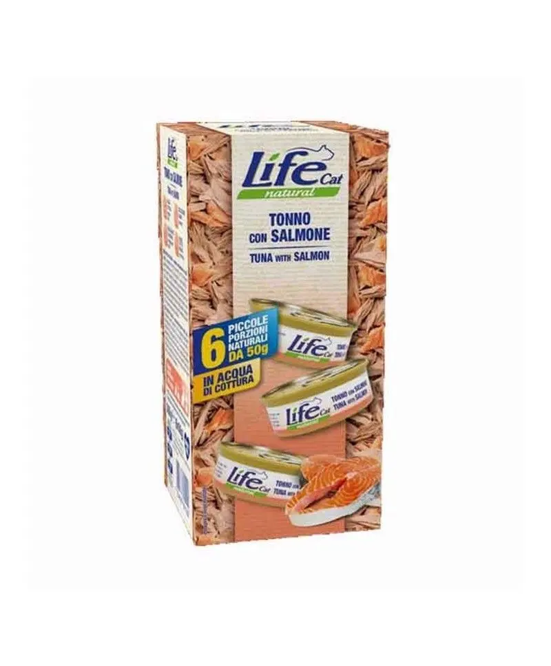 Hrana Umeda Pisici, Life Cat, Ton & Somon Multipack, 6x50 g