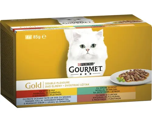 Gourmet Gold Cons Sos Duo Vita/Pui/Iepure/Ficat 4 X 85 g