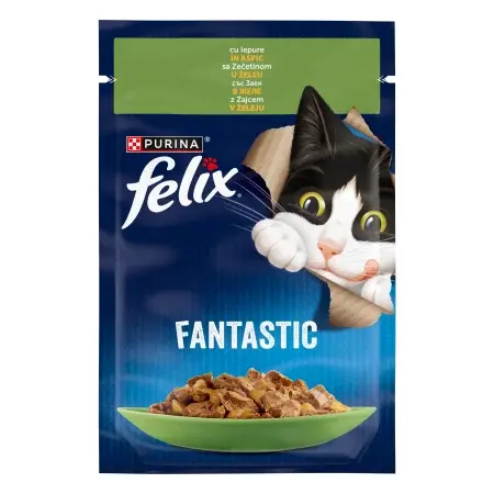 Hrana umeda pentru pisici Felix Fantastic cu iepure 85 gr