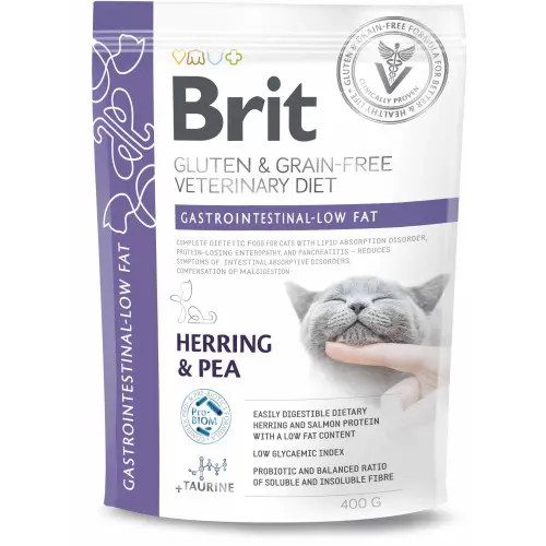 Hrana uscata pentru pisici Brit Grain Free VD Gastrointestinal Low Fat 400 gr