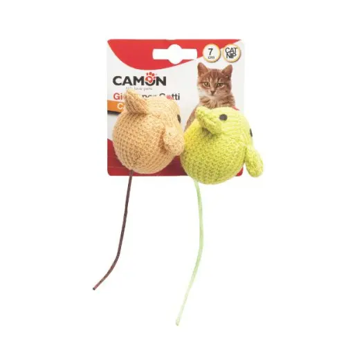 Jucarii pentru pisici Camon Soricei tricotati 70 mm