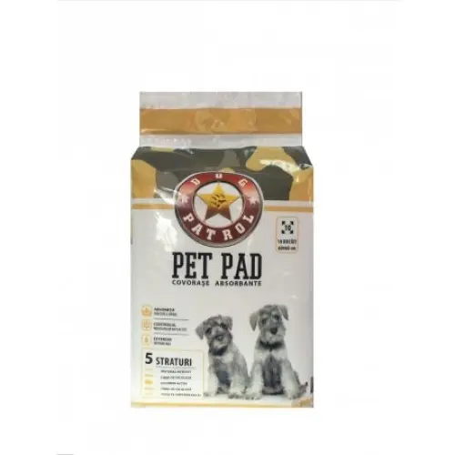 Covorase absorbante pentru caini, Dog Patrol, 60 x 60 cm, 10 bucati