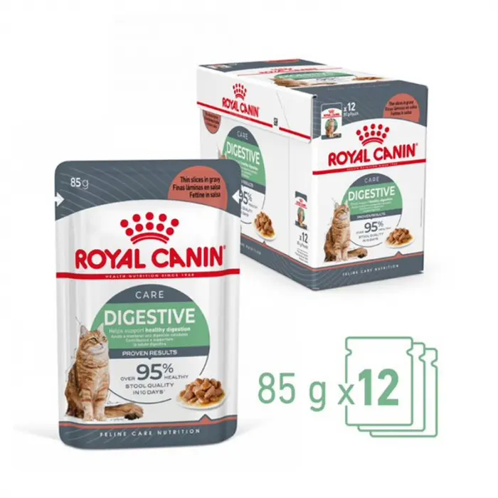 Set 12 buc x 85 gr Hrana umeda pentru pisici Royal Canin Digestive Sensitive