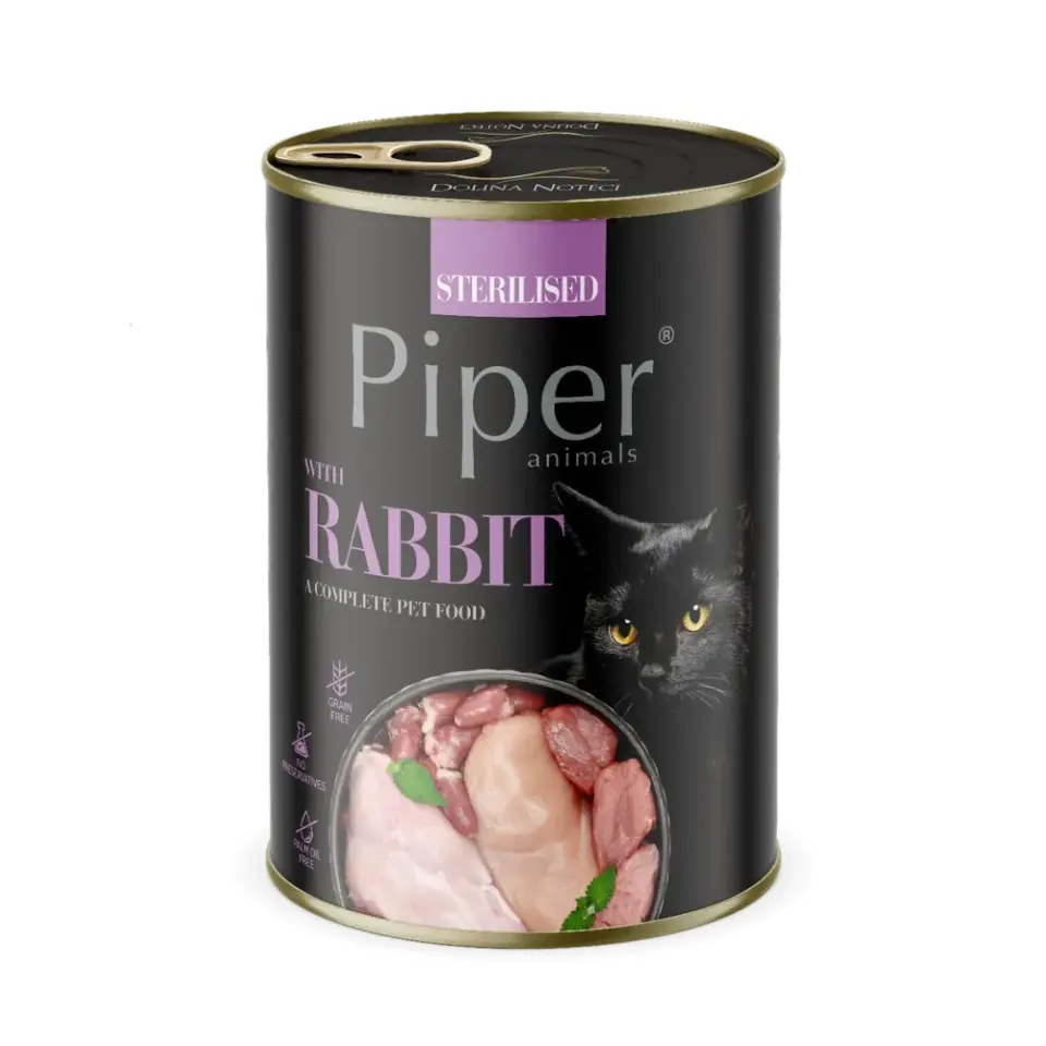 Conserva pentru pisici Piper Adult Sterilised cu iepure 400 gr