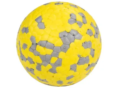 Minge din cauciuc pentru caini, BLOOM M-PETS, 7cm, galben si gri
