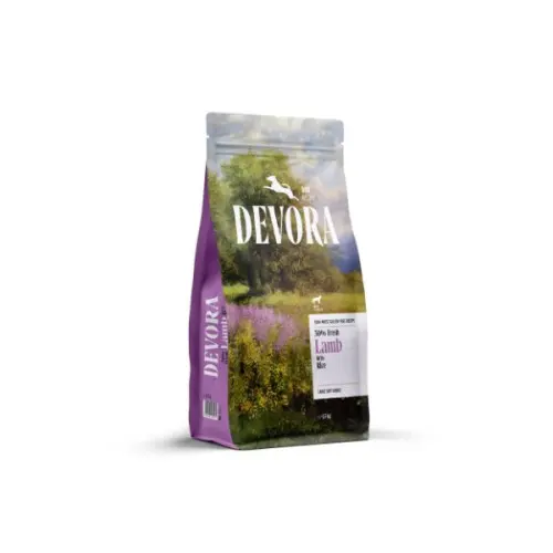 Hrana semi-umeda pentru caini Devora Dog Semi-Moist Large Kibble Fresh Lamb & Rice 1.5 kg