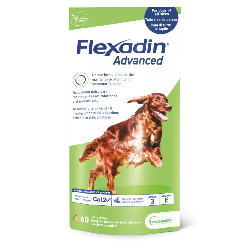 VETOQUINOL Flexadin Advanced , supliment sistem articular câini, comprimate masticabile