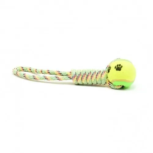 Jucarie caini minge de tenis cu maner, Enjoy, 35 cm