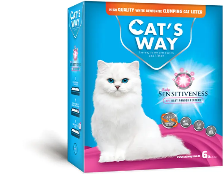Nisip pentru litiera BENTONITA, CAT'S WAY, BABY POWDER, 6L
