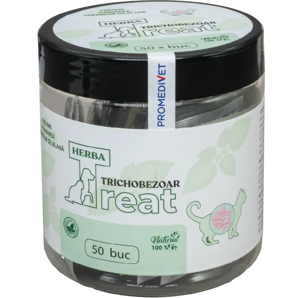 Herba-Treat tablete pisici trichobezoare cutii 50 tbl*0.3gr
