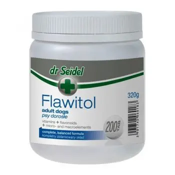 Complex cu vitamine, flavonoide, micro- și macroelemente pentru caini, FLAWITOL Adult, Dr. Seidel, 200 Tablete