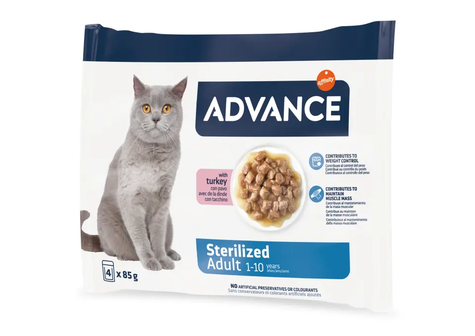 Advance Cat Wet Sterilized Curcan Multipack, 4x85 g