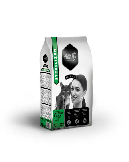Hrana Uscata Pisici, Amity Premium Cats, Adult Sterilised, Pui si Orez, 10 kg