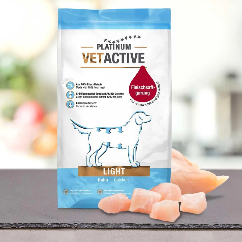 PLATINUM Vetactive Light, XS-XL, Pui, hrană uscată câini, obezitate, semimoist, 1.5kg